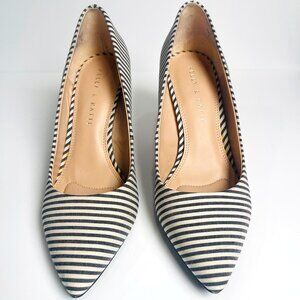 Kelly & Katie "Astivia" Black White Striped Nautical Pumps Heels Women's Sz 7.5